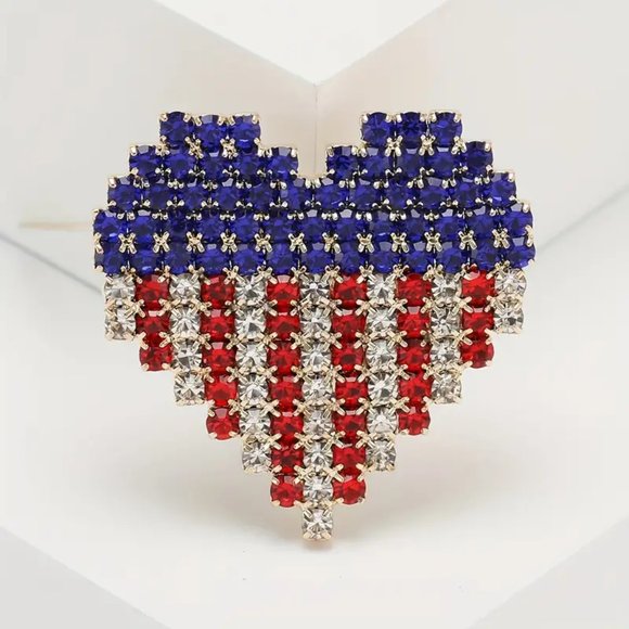 Jewelry - American Flag Love Brooch Pin